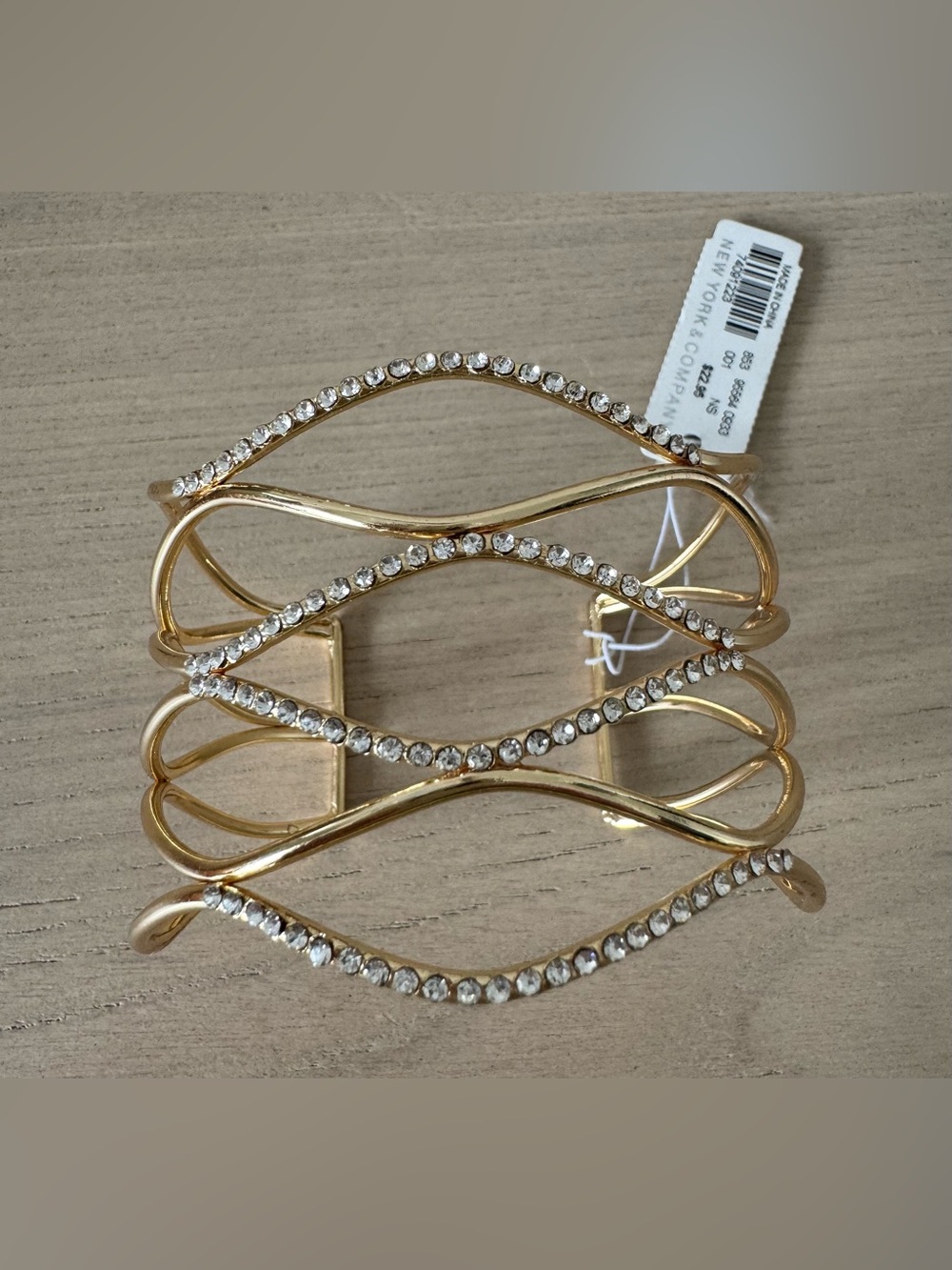 Rhinestone Geometric Open-Cuff Bracelet from New York & Company / NWT